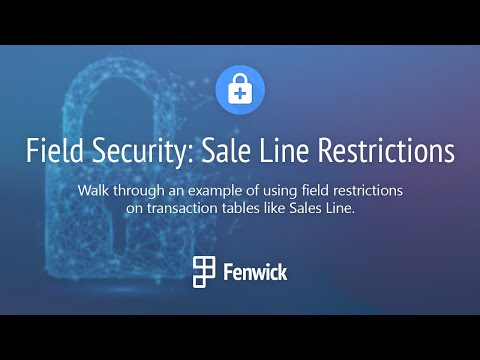 Set Sales Line Field Restrictions in Field Security for Dynamics 365 Business Central