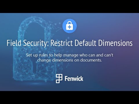 Restrict Default Dimensions with Field Security for Dynamics 365 Business Central