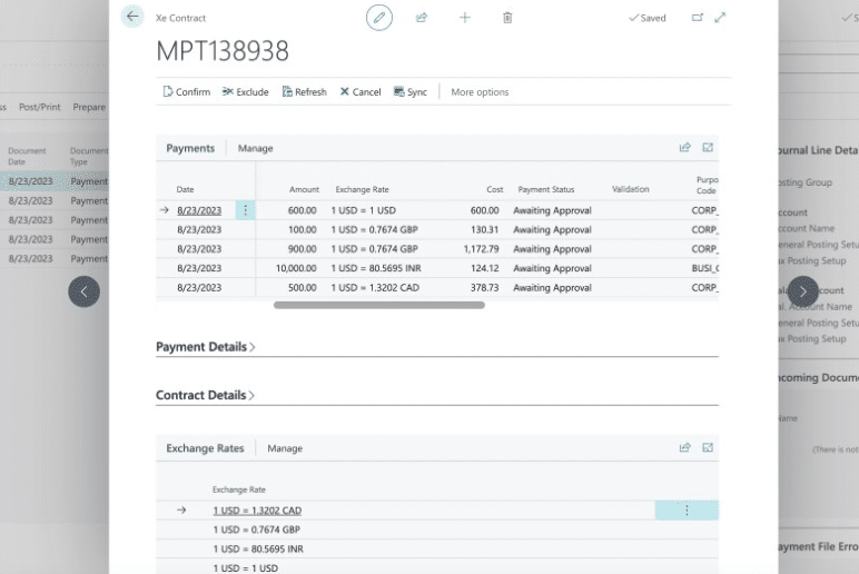 Business Central integration with Xe