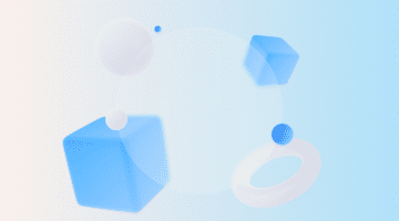 Geometric 3d shapes with a gradient background